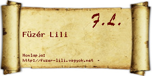 Füzér Lili névjegykártya
